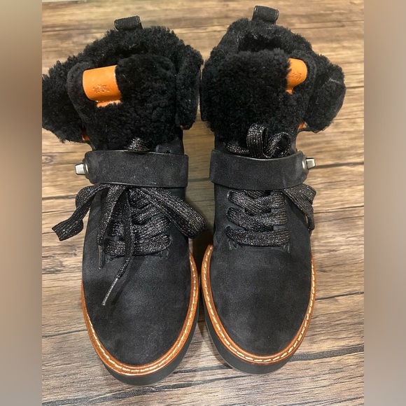 COACH G1354 Urban Hiker Boots, Black Suede, Womens Size 7.5B - Picture 2 of 7